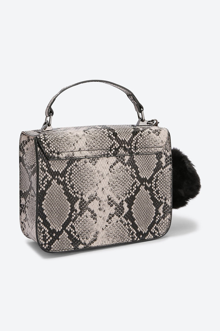 Front Flap Animal Print Grey Messenger bag