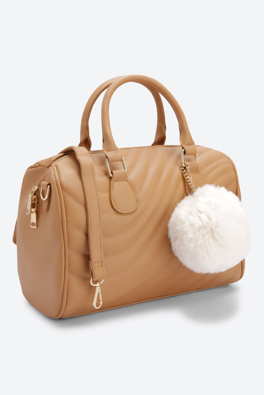 Dual Handle Brown Handbag