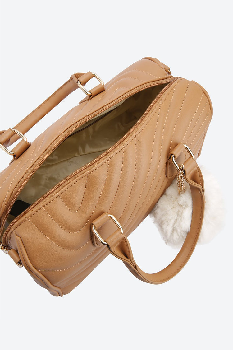 Dual Handle Brown Handbag