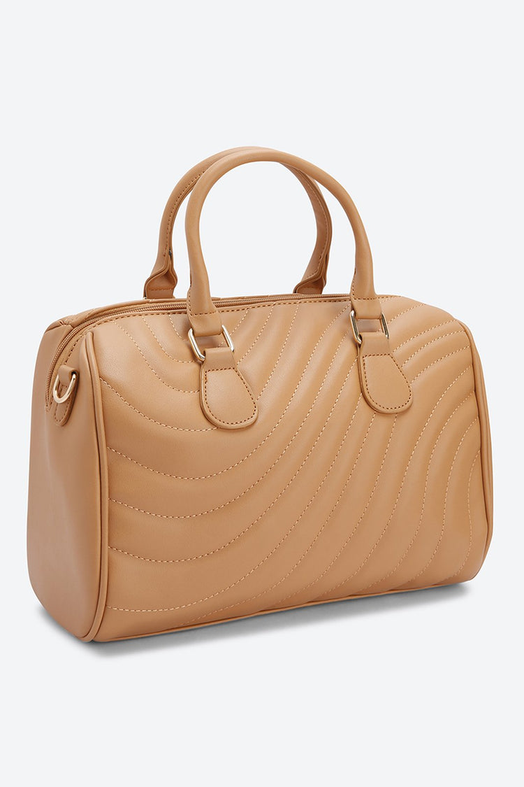 Dual Handle Brown Handbag