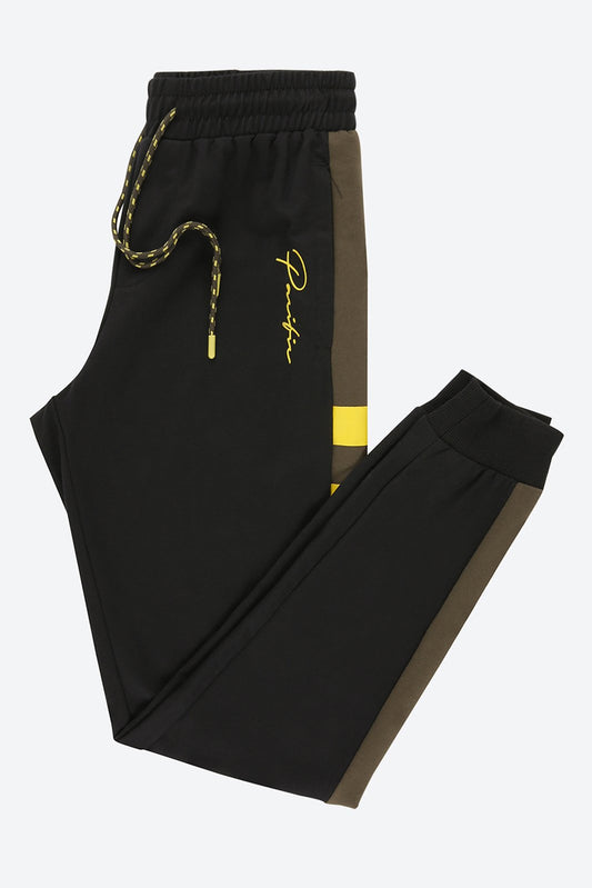 Side Cut & Sew Black Track Pant