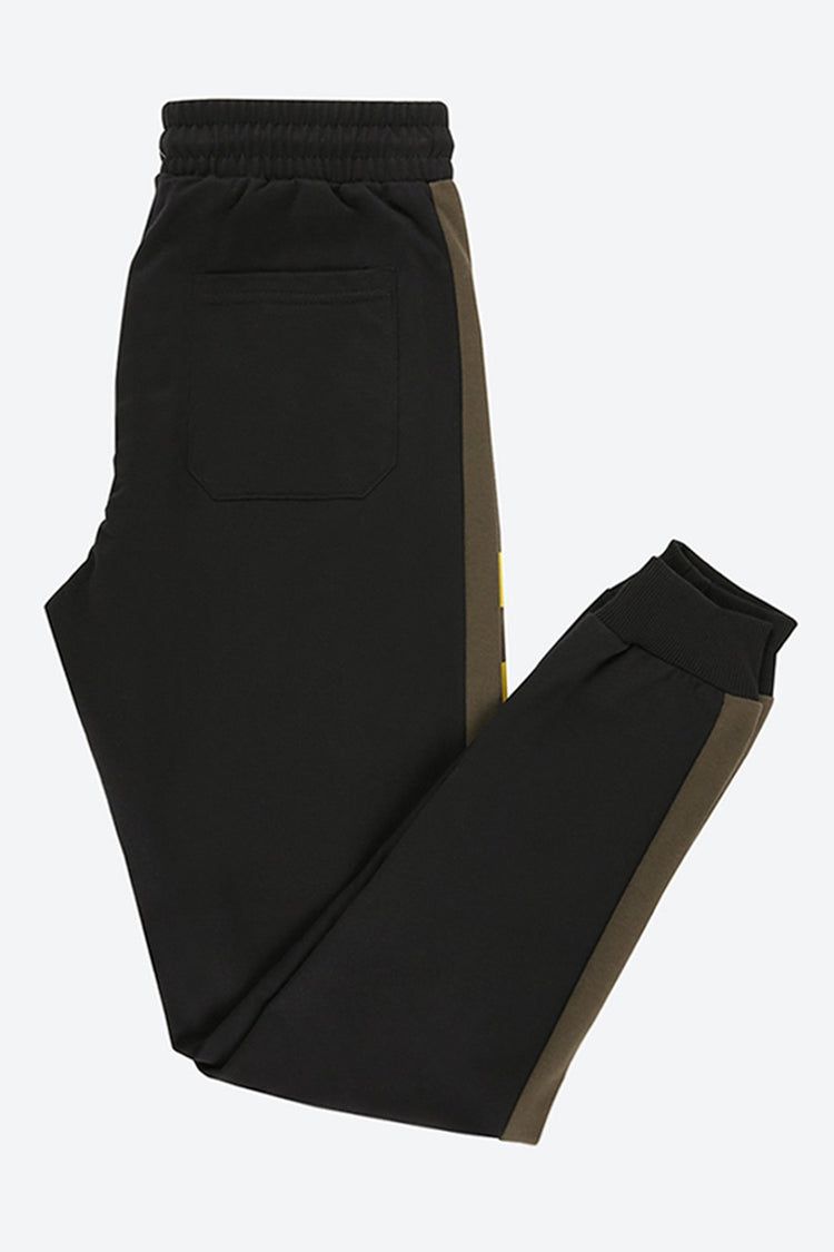 Side Cut & Sew Black Track Pant