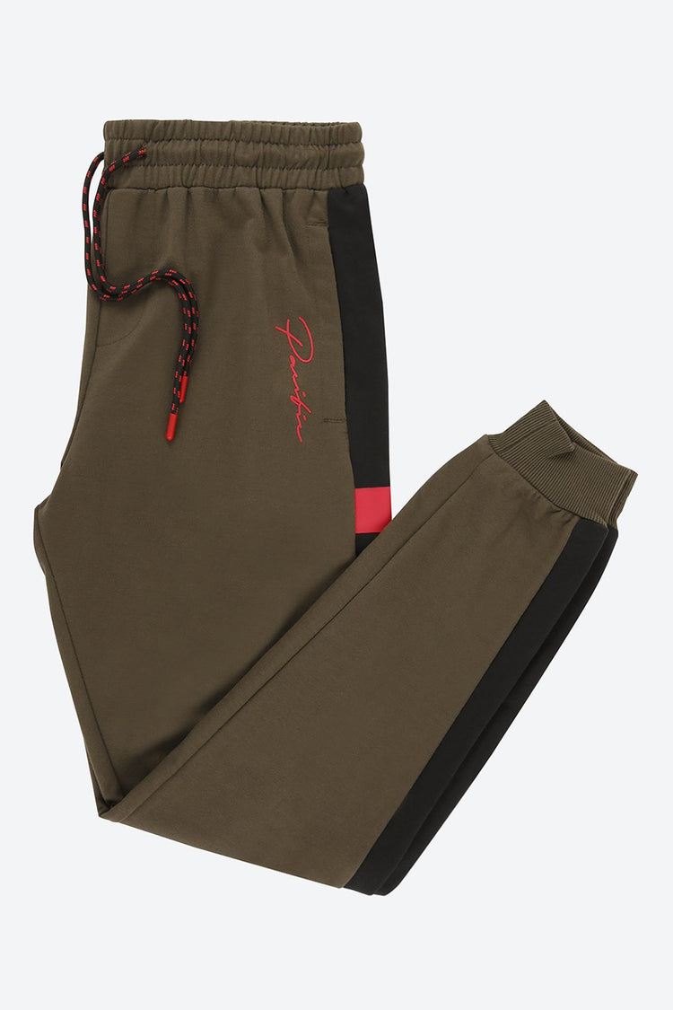 Side Cut & Sew Green Track Pant
