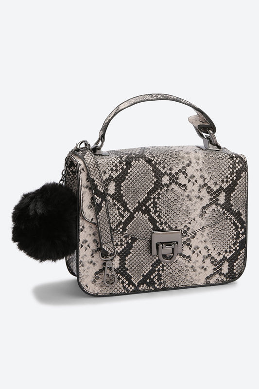 Front Flap Animal Print Grey Messenger bag