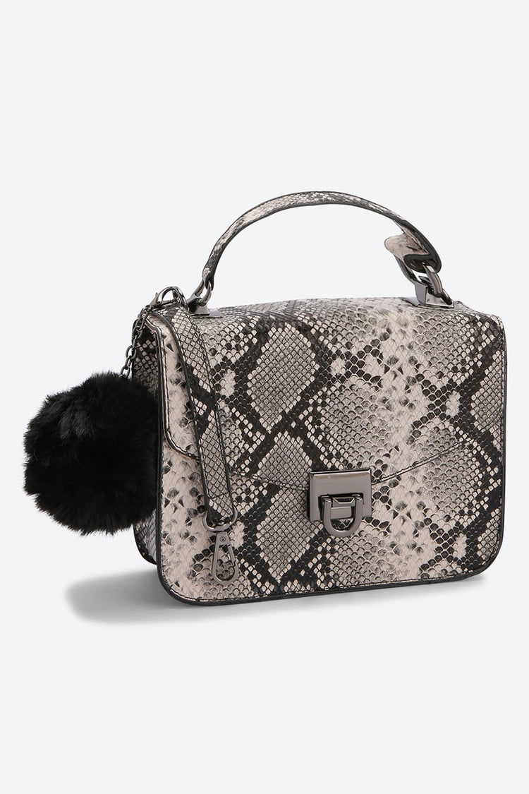 Front Flap Animal Print Grey Messenger bag