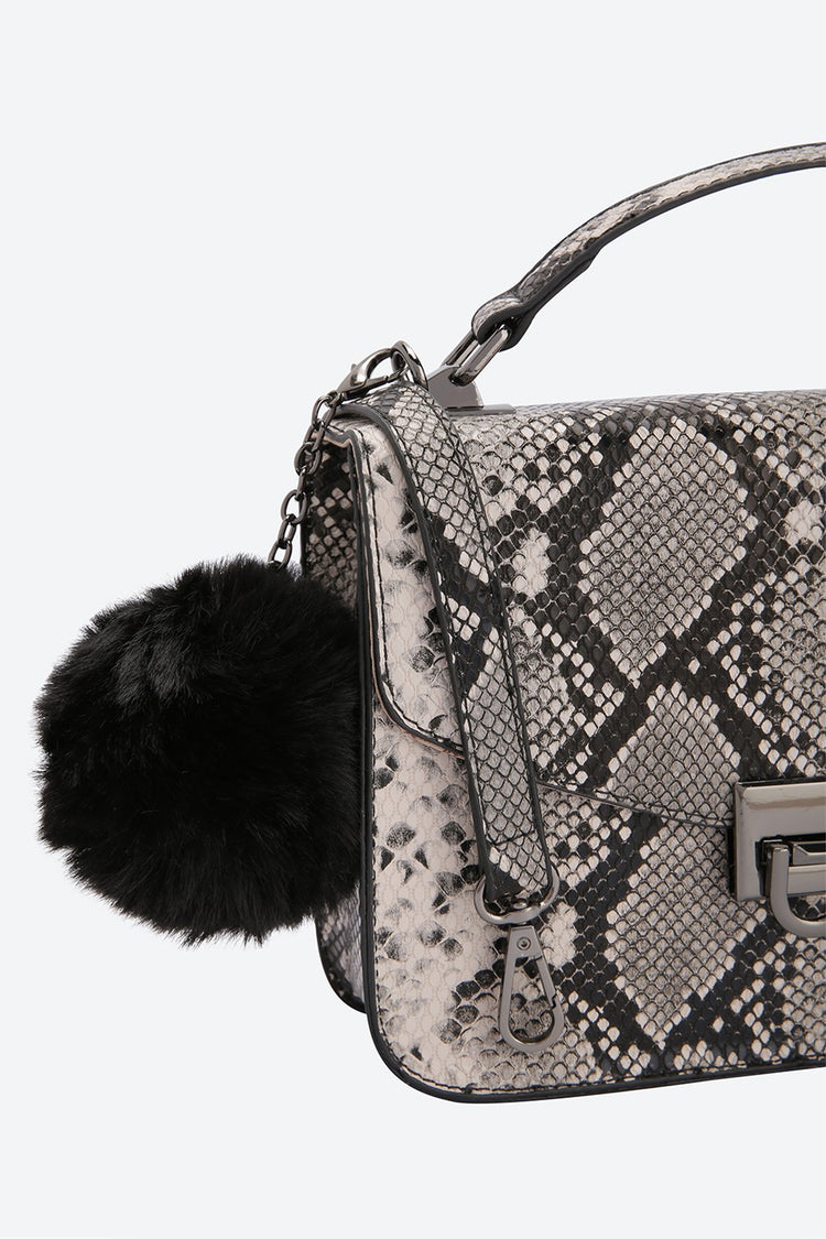 Front Flap Animal Print Grey Messenger bag
