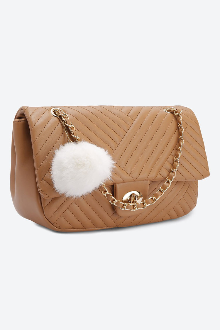 Front Flap Embellished Brown Messenger bag