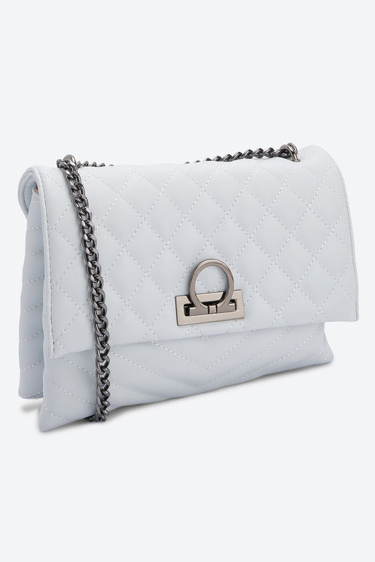 Front Flap Embellished Blue Messenger bag