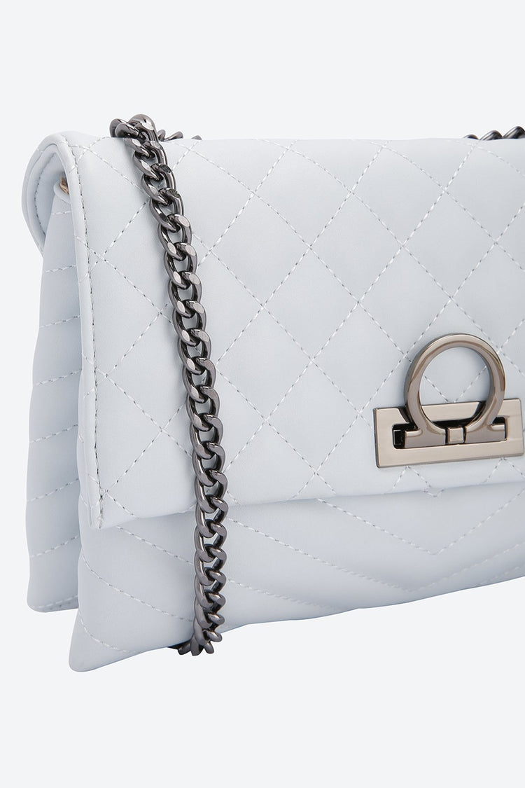 Front Flap Embellished Blue Messenger bag