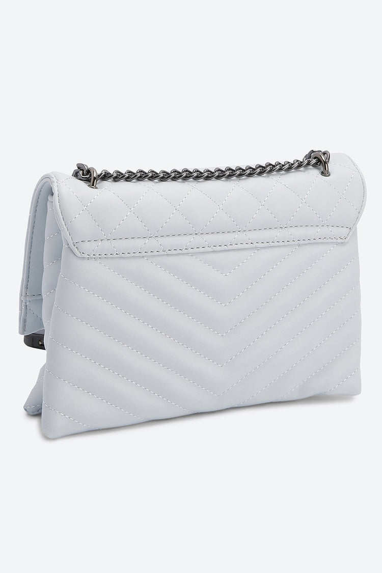 Front Flap Embellished Blue Messenger bag