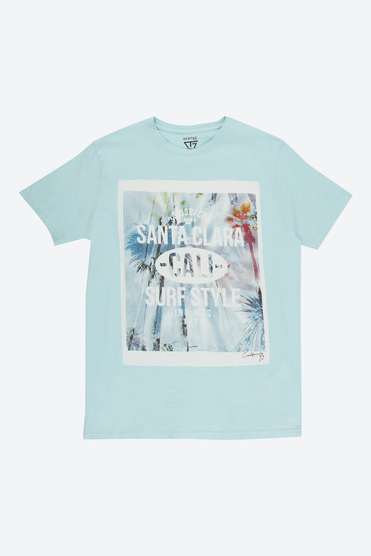 Short Sleeve Graphic Print Green T-Shirt