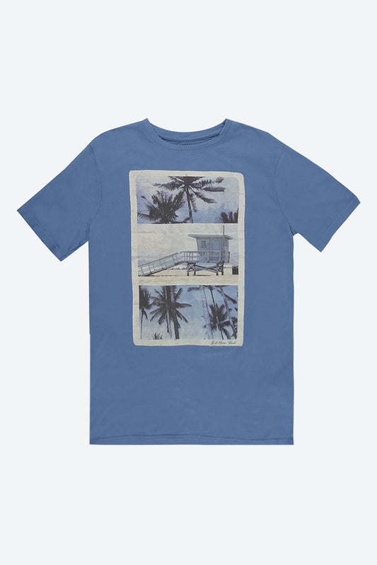 Short Sleeve Graphic Print Grey T-Shirt