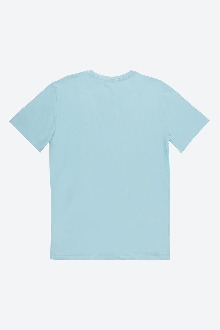 Short Sleeve Graphic Print Blue T-Shirt