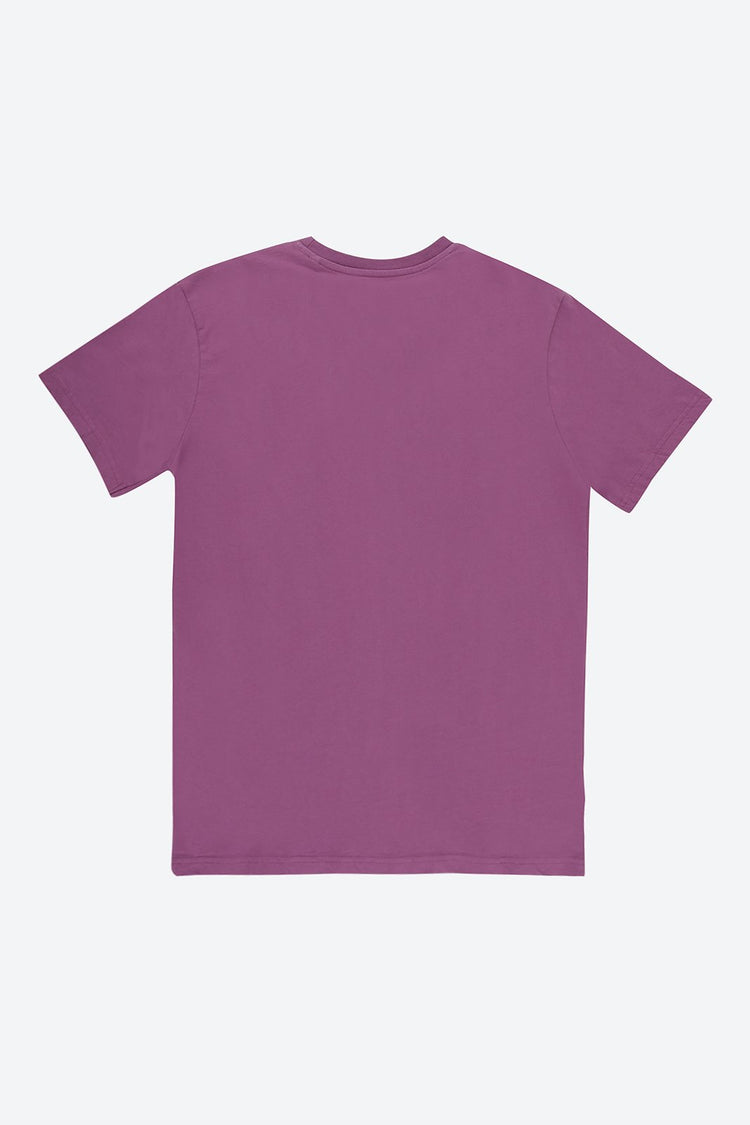 Short Sleeve Graphic Print Purple T-Shirt