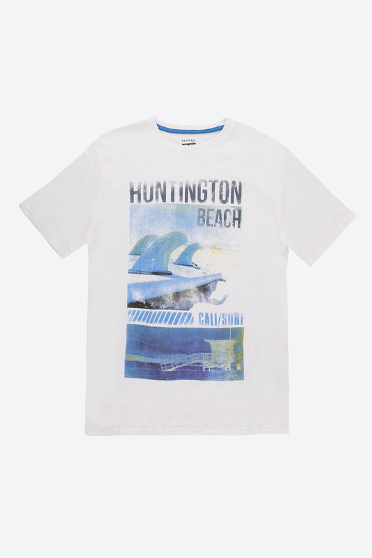 Short Sleeve Graphic Print White T-Shirt