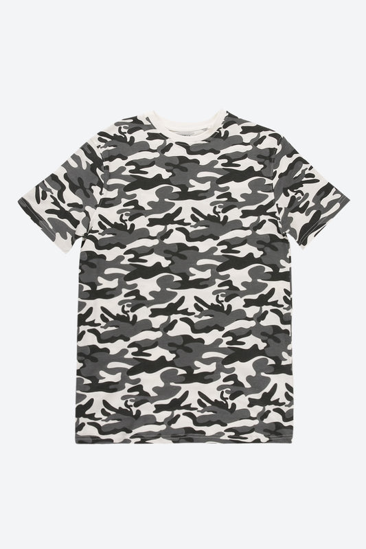 Short Sleeve Graphic Print Grey T-Shirt