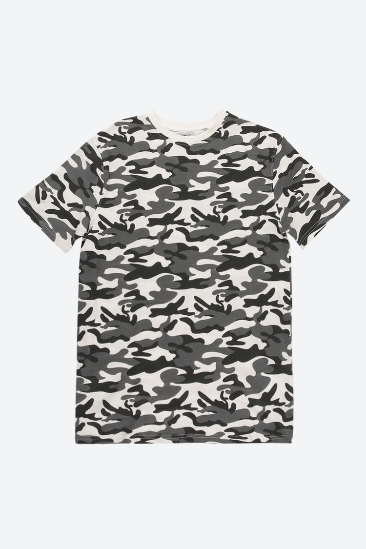 Short Sleeve Graphic Print Grey T-Shirt