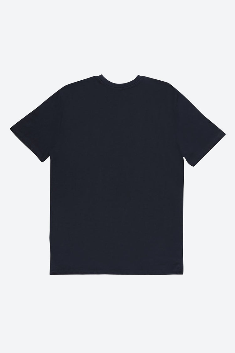Short Sleeve Graphic Print Dark Blue T-Shirt