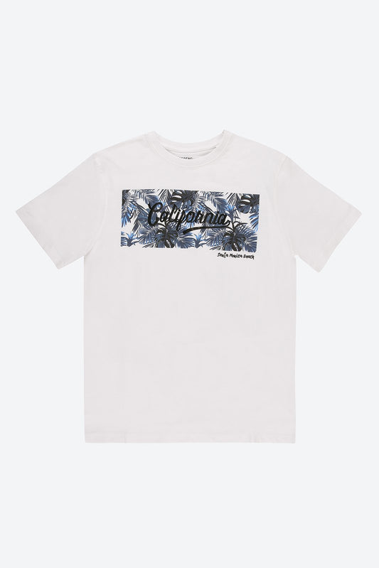 Short Sleeve Graphic Print White T-Shirt