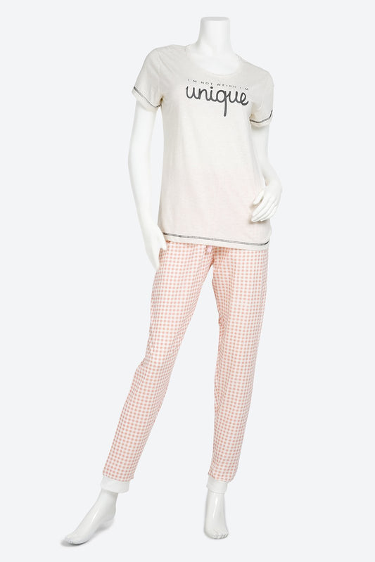 Short Sleeve Graphic Printed Multicolor Pyjama Set
