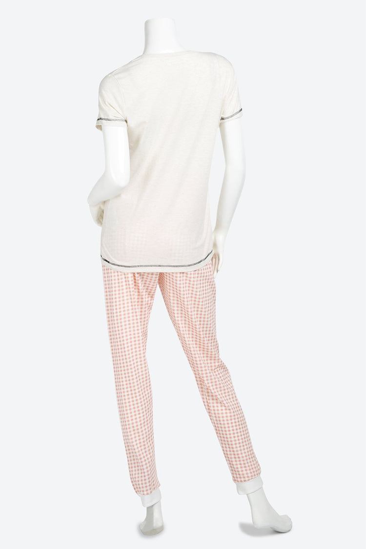 Short Sleeve Graphic Printed Multicolor Pyjama Set