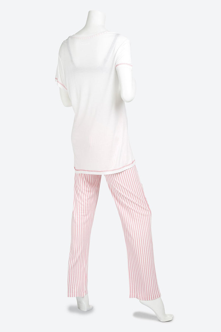 Short Sleeve Graphic Printed Multicolor Pyjama Set